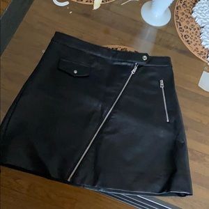 Black leather skirt